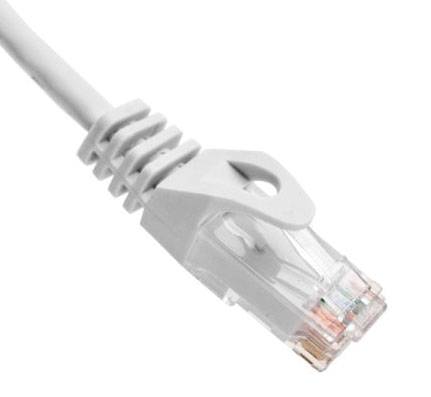 CAT6 Booted Ethernet Patch Cable, White, 3ft
