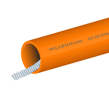 1.25″ HDPE, SDR 11, Orange, w/ 1250# Tape 8000′ Reel