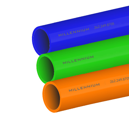 1.50″ HDPE, SDR 11, 3-Way Segmented, Orange/Blue/Green, Empty