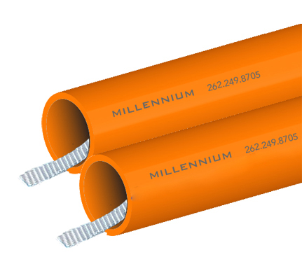 1.25″ HDPE, SDR 11, 2-Way Segmented, Orange/Orange, 1250# Tape