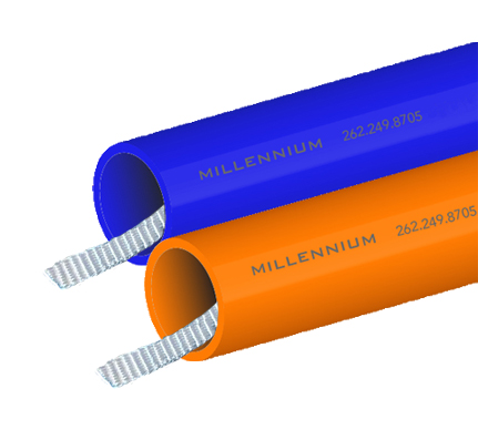 1.25″ HDPE, SDR 11, 2-Way Segmented, Orange/Blue, w/ Tape