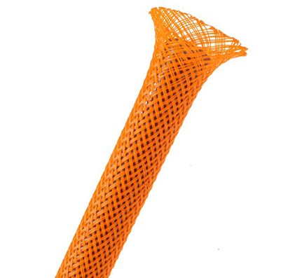 Braided Sleeving, Orange, 3/8″
