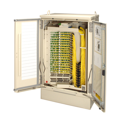 Commscope FDH 3000 Bottom Entry Small Fiber Distribution Cabinet With 288 Feeder/Distribution Stubs