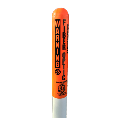 Dome Marker Post, 72″, White w/Orange Polydome, No test Stations, Includes Standard or Custom Route Marker