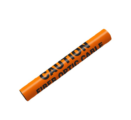 4″ x 4″ Wrap Around Cable Marker, Orange, “Caution Fiber Optic Cable”