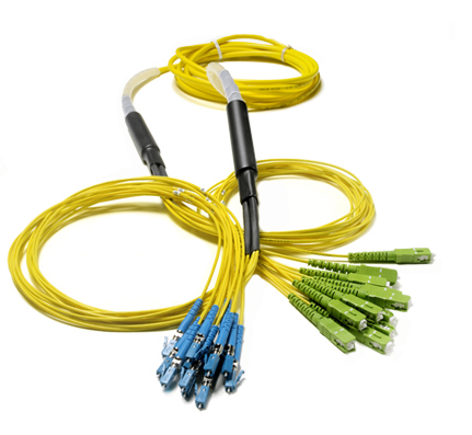 Fiber Cable Assembly. Singlemode, OFNR, Indoor, 12 fibers, LC-NoClip UPC polish to Unterminated, 900um Breakout, Product Range: PERFORMA. Length 3 meter
