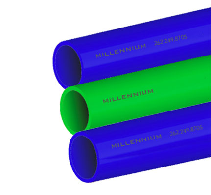 1.25″ HDPE, SDR 11, 3-Way Segmented, (2) Blue/Green, Empty